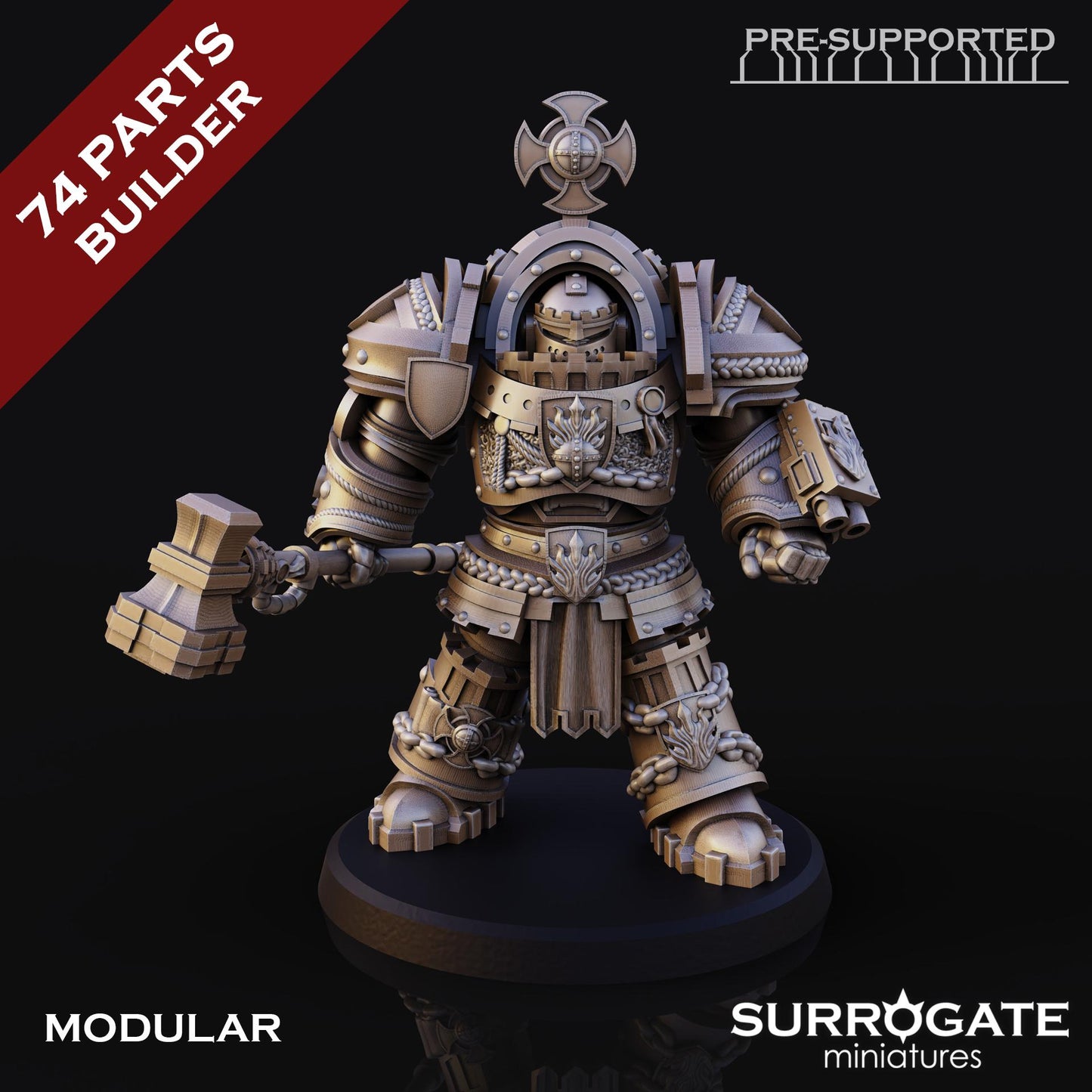 Silver Paladins Knights Enforcers | Surrogate Miniatures | Minifigure | Wargaming | Tabletop | Grimdark compatible