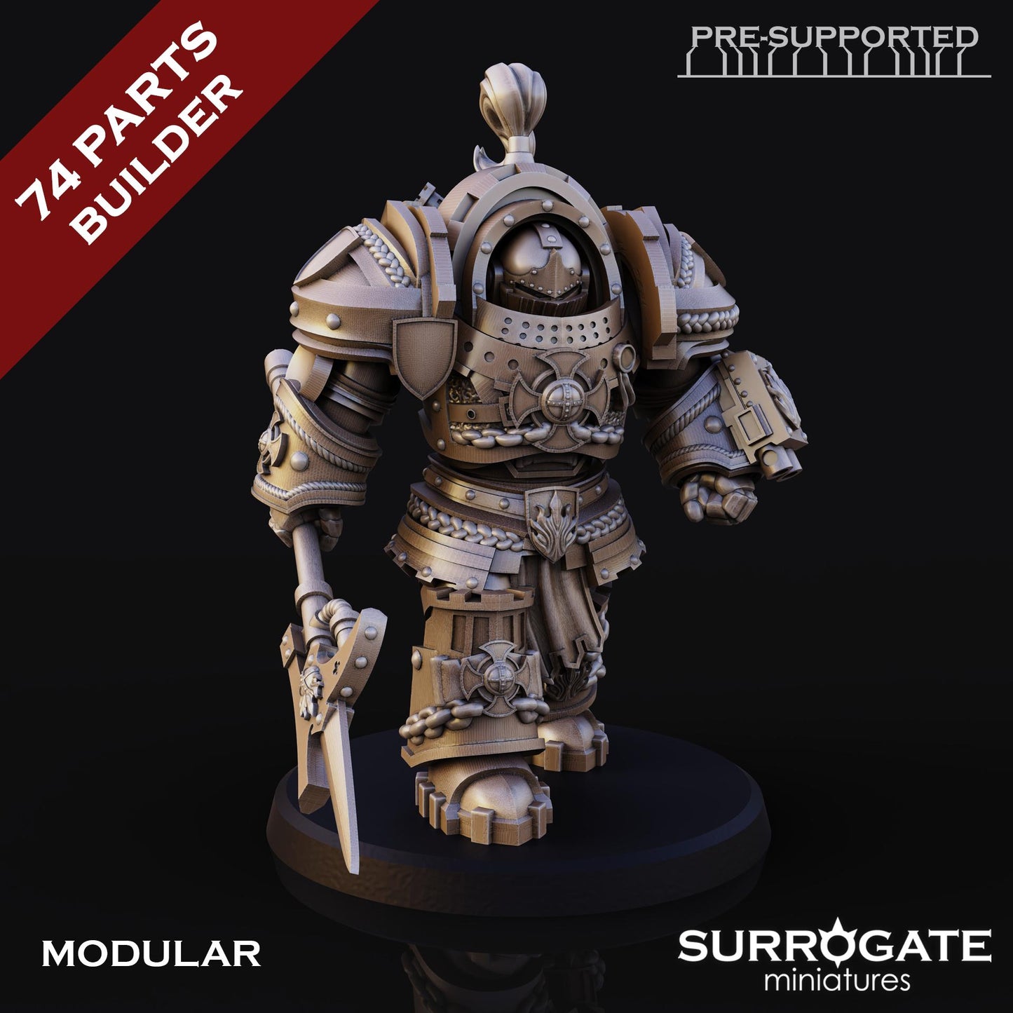 Silver Paladins Knights Enforcers | Surrogate Miniatures | Minifigure | Wargaming | Tabletop | Grimdark compatible