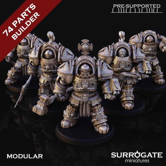 Silver Paladins Knights Enforcers | Surrogate Miniatures | Minifigure | Wargaming | Tabletop | Grimdark compatible