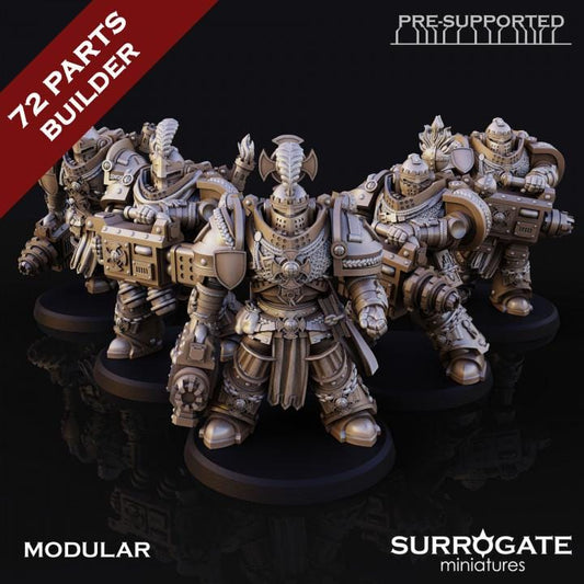 Silver Paladins Destructor Squad | Surrogate Miniatures | Tabletop | Minifigure | Wargaming | Tabletop | Grimdark compatible