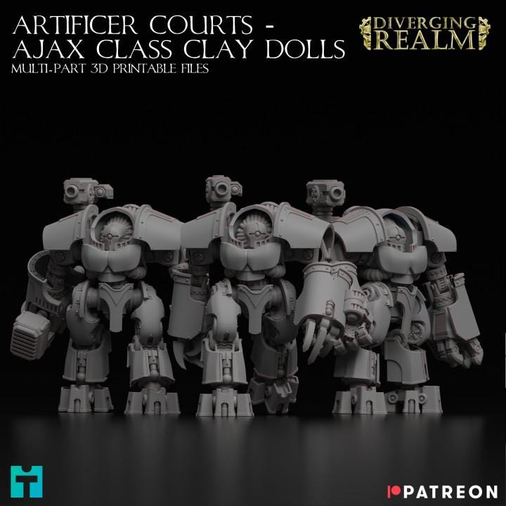 Artificer Courts - Ajax Clay Doll | Tabletop | Minifigure | Wargaming | Tabletop | Minifigure | 28mm scale | 32mm scale