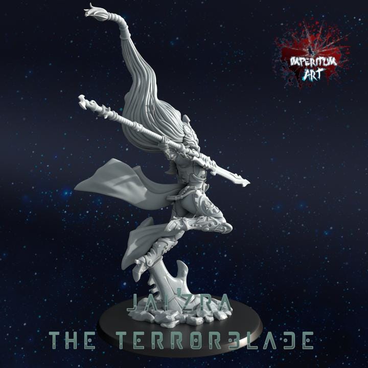 Jai'Zra The Terrorblade | Grimdark Compatible | Tabletop | Minifigure | Wargaming | Tabletop | Minifigure