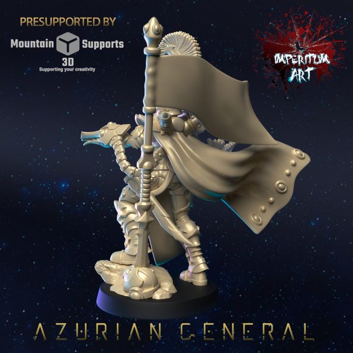 Azurian General | Grimdark Compatible | Tabletop | Minifigure | Wargaming | Tabletop | Minifigure