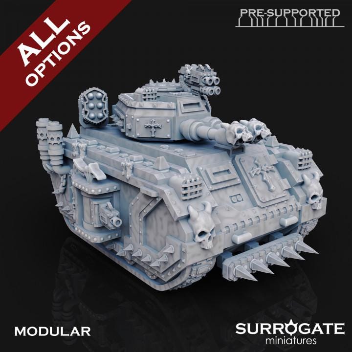 Midnight Chariot Tank | Surrogate Miniatures | Wargaming | Tabletop | Minifigure |28mm scale| 32mm scale | Grimdark compatible
