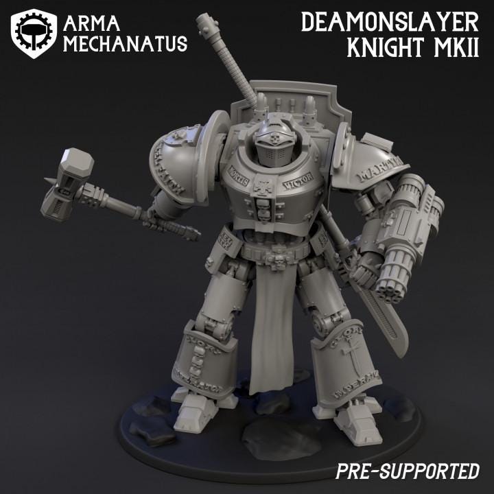 DeamonSlayer-Knight MKII | Arma Mechanatus | Minifigure | Wargaming | Tabletop | 28mm scale | 32mm scale | Grimdark compatible