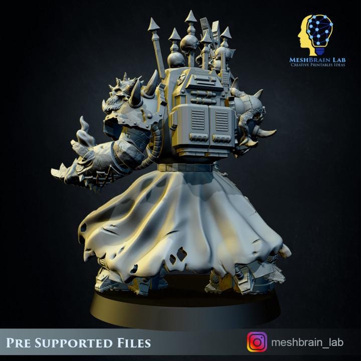 Chaos Terminator sorcerer | Meshbrain Lab |Minifigure | Wargaming | Tabletop | Minifigure | 28mm scale | 32mm scale