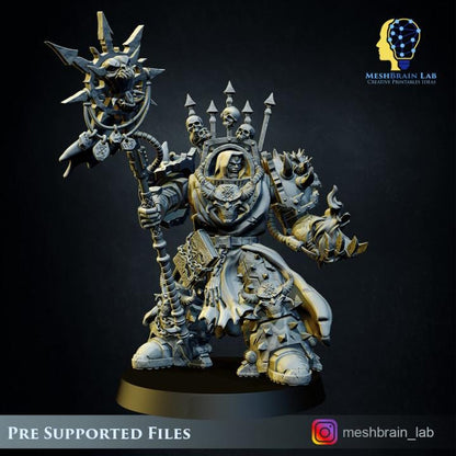 Chaos Terminator sorcerer | Meshbrain Lab |Minifigure | Wargaming | Tabletop | Minifigure | 28mm scale | 32mm scale