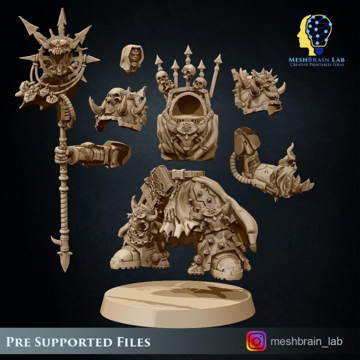 Chaos Terminator sorcerer | Meshbrain Lab |Minifigure | Wargaming | Tabletop | Minifigure | 28mm scale | 32mm scale