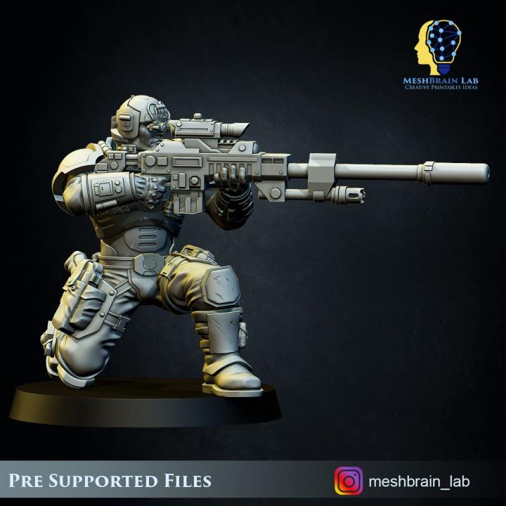 Imperial Marine Scout squad | Meshbrain Lab | Wargaming | Tabletop | Minifigure |28mm scale| 32mm scale | Grimdark compatible
