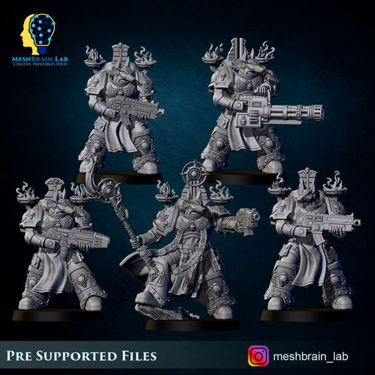 Marine Reapers of the thousand souls Squad | Meshbrain Lab | Wargaming | Tabletop | Minifigure |28mm scale| 32mm scale | Grimdark compatible