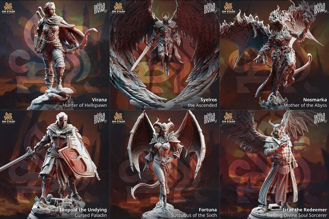 Devil and Divine: Full Board and Tabletop game | DM Stash | Tabletop Games 28 - 32 mm | Dungeons and Dragons | D&D | Wargame | Fantasy