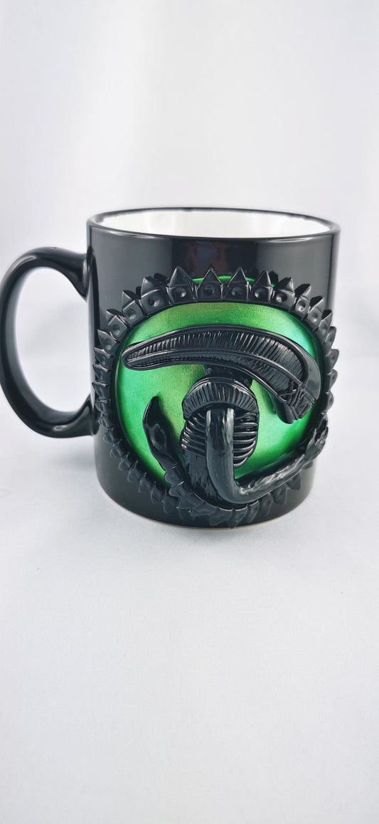 Alien Inspired Handmade Polymer Clay Mug