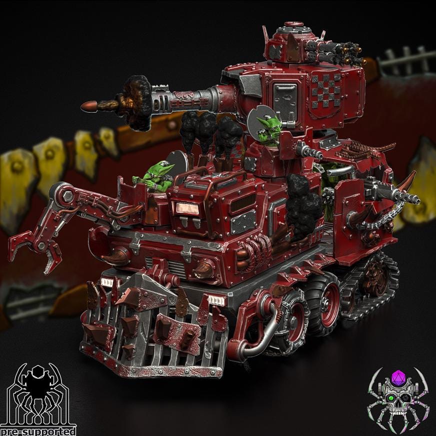 Orkz Heavy Armoured War Wagon | Eightlegs Miniatures | Minifigure | Wargaming | Tabletop | Minifigure | 28mm scale | 32mm scale