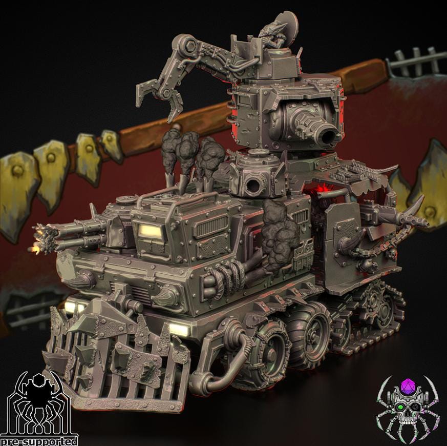 Orkz Heavy Armoured War Wagon | Eightlegs Miniatures | Minifigure | Wargaming | Tabletop | Minifigure | 28mm scale | 32mm scale