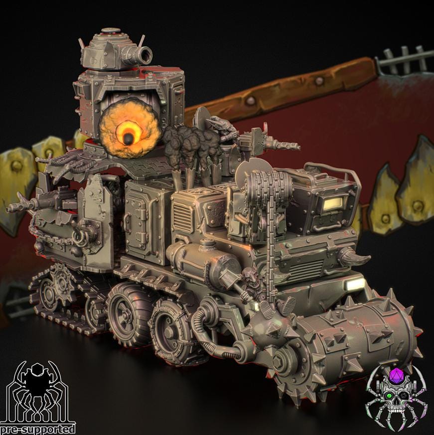 Orkz Heavy Armoured War Wagon | Eightlegs Miniatures | Minifigure | Wargaming | Tabletop | Minifigure | 28mm scale | 32mm scale