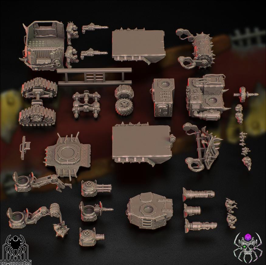 Orkz Heavy Armoured War Wagon | Eightlegs Miniatures | Minifigure | Wargaming | Tabletop | Minifigure | 28mm scale | 32mm scale