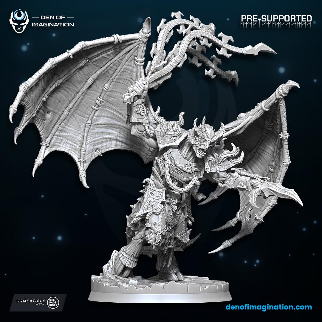 Chaos - Demonic Prince of Excess | Den of Imagination | Minifigure | Wargaming | Tabletop | Grimdark compatible | One Page Rules compatible