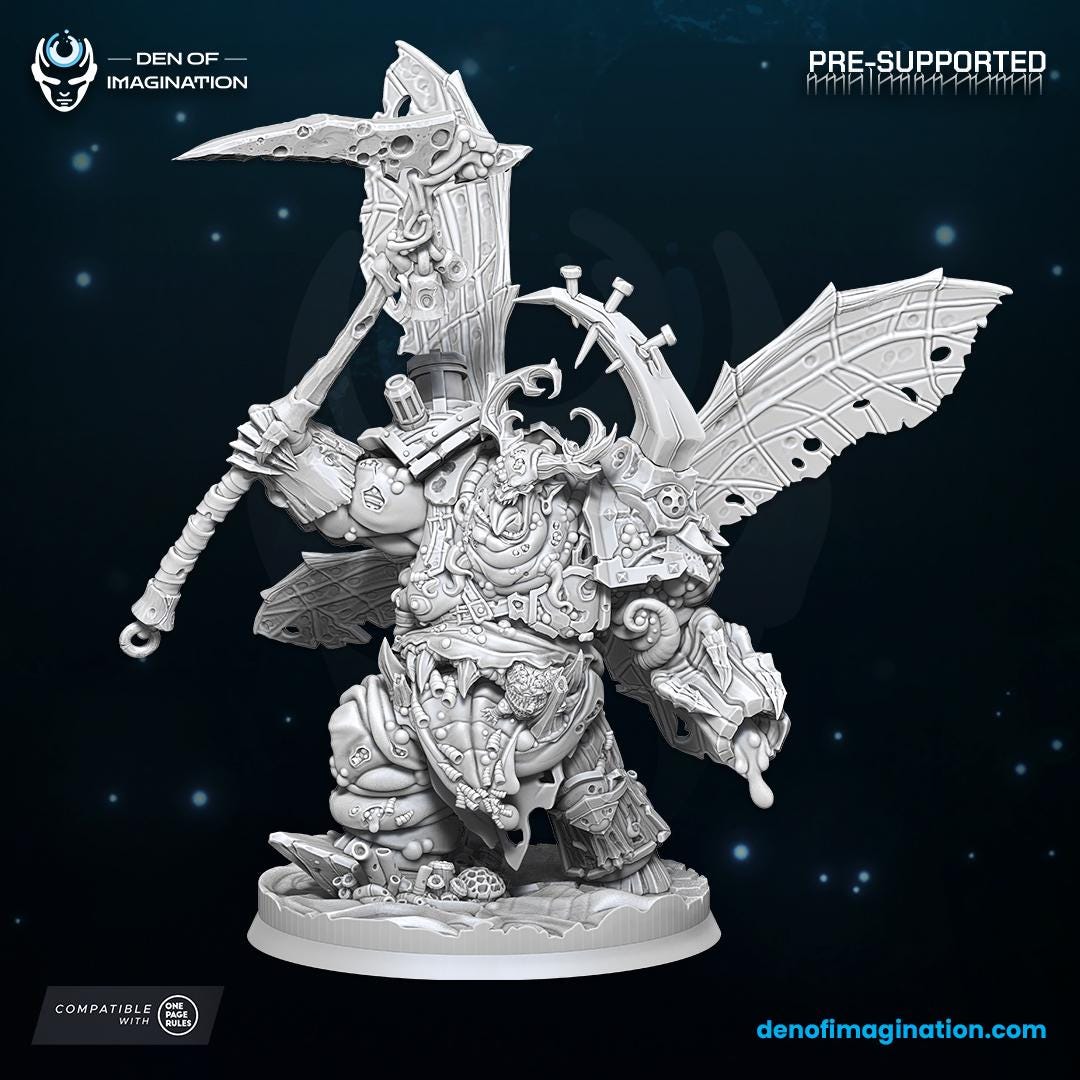 Plague Father Herald of Morbeth | Den of Imagination | Minifigure | Wargaming | Tabletop | Grimdark compatible | One Page Rules compatible