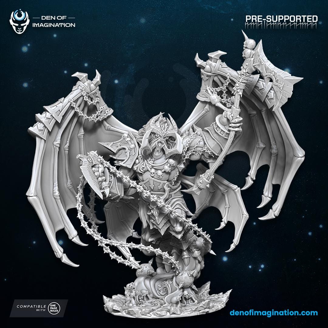 Chaos - Abyssal Lord | Den of Imagination | Minifigure | Wargaming | Tabletop | Grimdark compatible | One Page Rules compatible