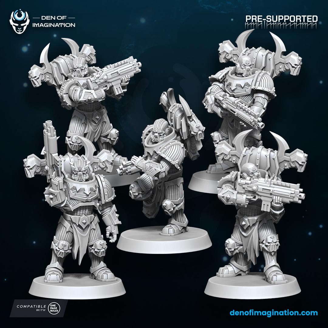 Chaos - Void Blessed New Sons | Den of Imagination | Minifigure | Wargaming | Tabletop | Grimdark compatible | One Page Rules compatible