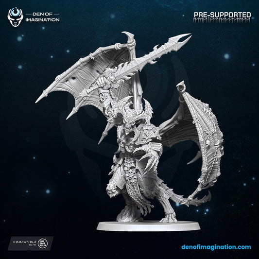 Chaos - Gladiator Demon Lord | Den of Imagination | Minifigure | Wargaming | Tabletop | Grimdark compatible | One Page Rules compatible