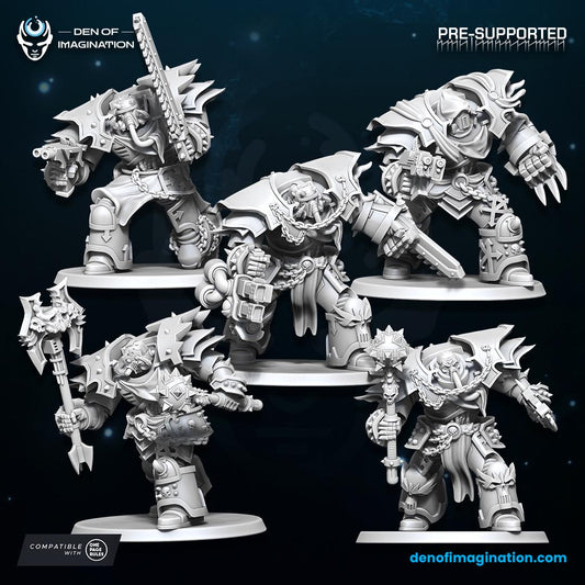 Chaos - Void Blessed Annihilators | Den of Imagination | Minifigure | Wargaming | Tabletop | Grimdark compatible | One Page Rules compatible
