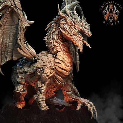 Archvillain Games : Lava Dragon | Tabletop Games 28 - 32 mm | Dungeons and Dragons | D&D | RPG | One Page Rules compatible