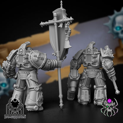 Demon Hunters Heavy Armor Squad | EightLegsMiniatures | Wargaming | Tabletop | Minifigure |28mm scale| 32mm scale | Grimdark compatible