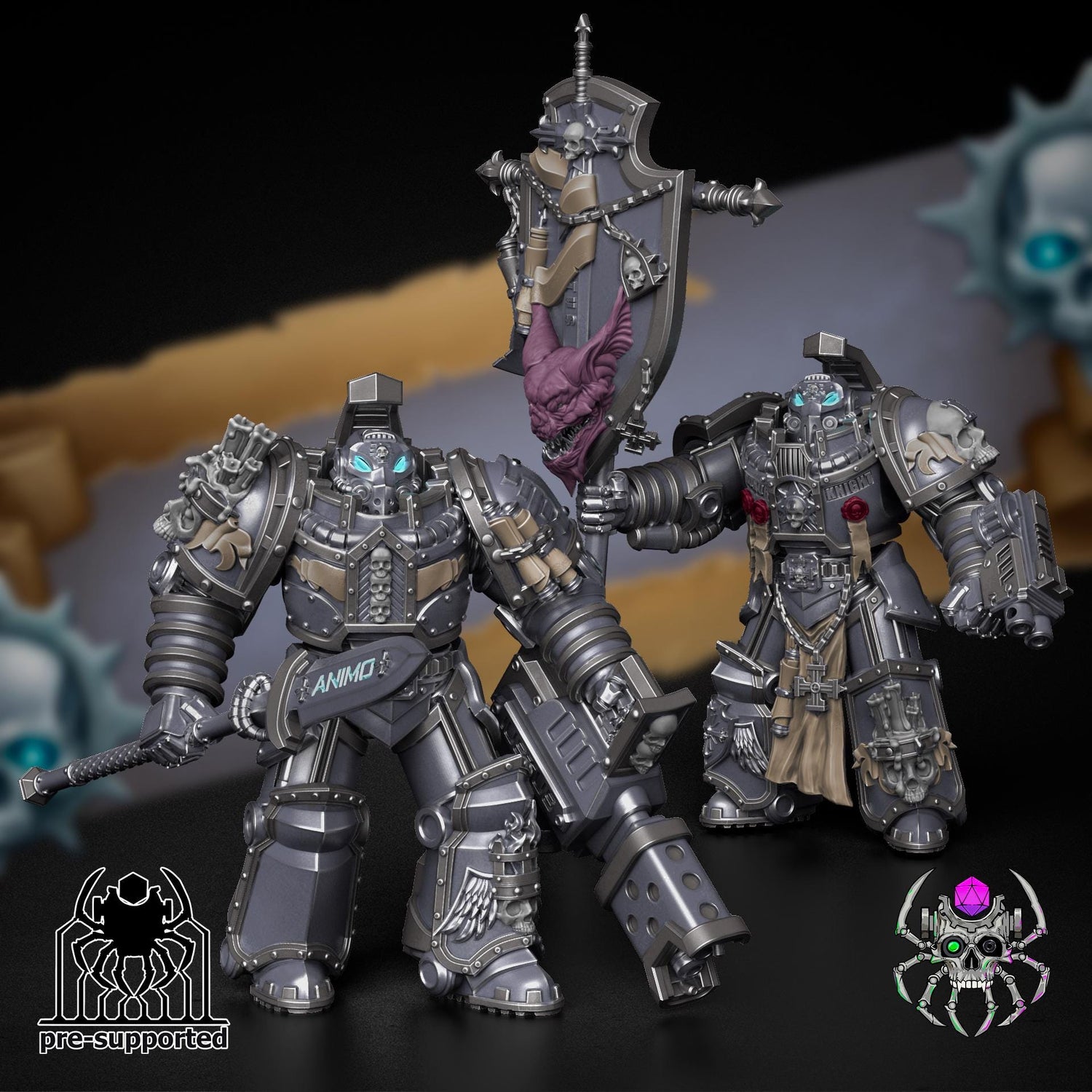 Demon Hunters Heavy Armor Squad | EightLegsMiniatures | Wargaming | Tabletop | Minifigure |28mm scale| 32mm scale | Grimdark compatible