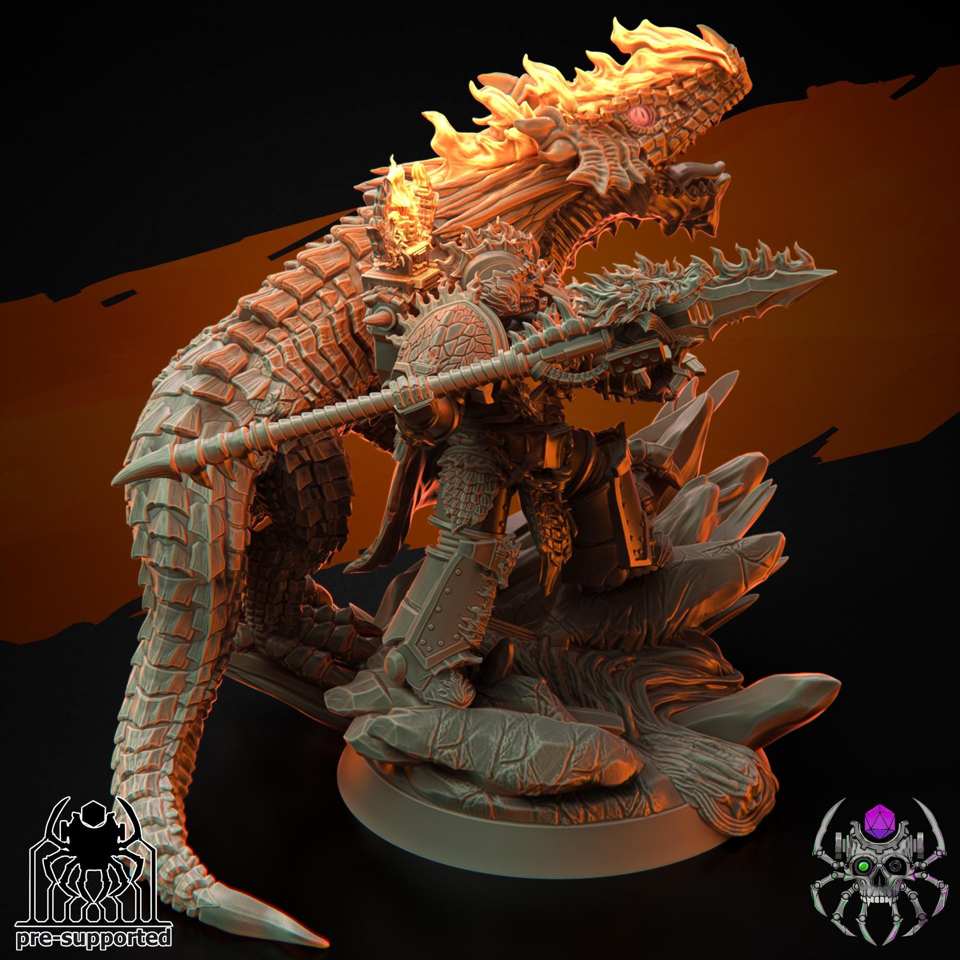 Flame Lizards Relic Keeper | EightLegsMiniatures | Wargaming | Tabletop | Minifigure |28mm scale| 32mm scale | Grimdark compatible