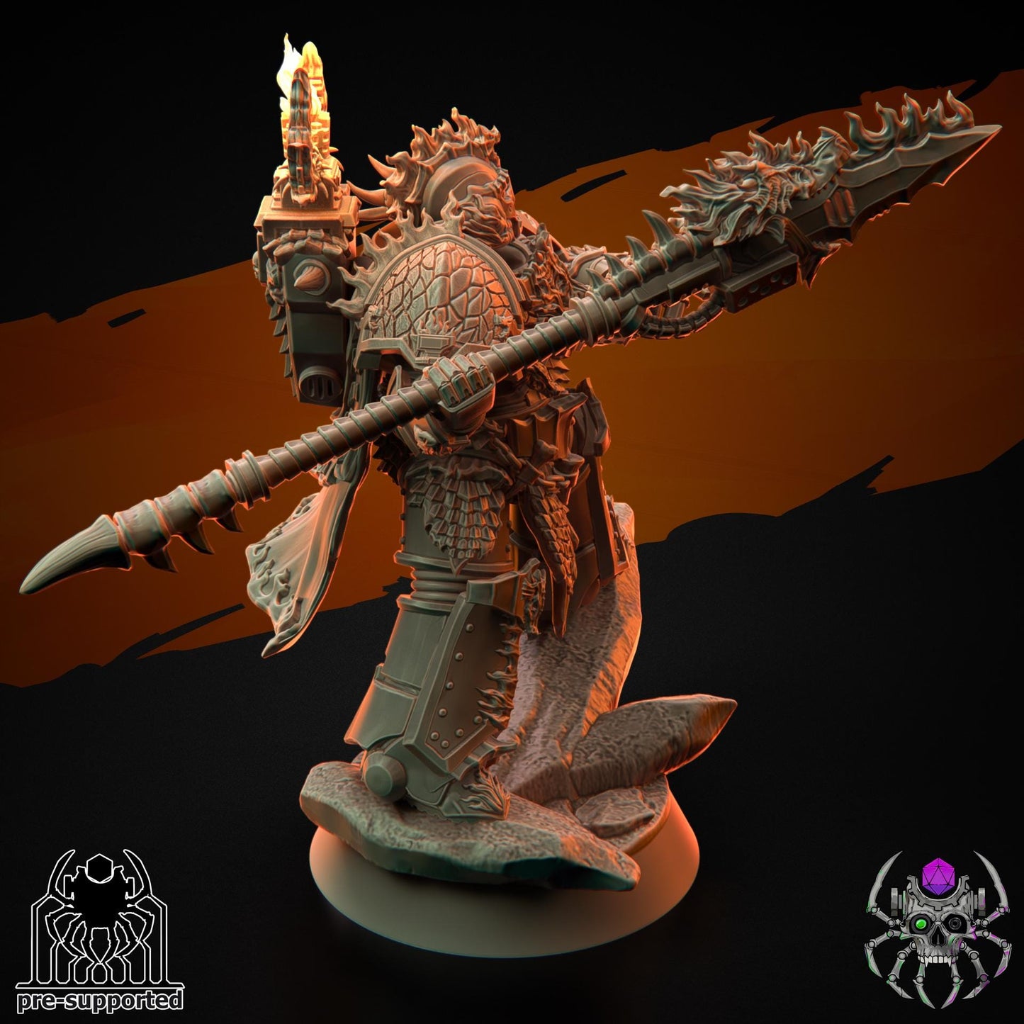 Flame Lizards Relic Keeper | EightLegsMiniatures | Wargaming | Tabletop | Minifigure |28mm scale| 32mm scale | Grimdark compatible