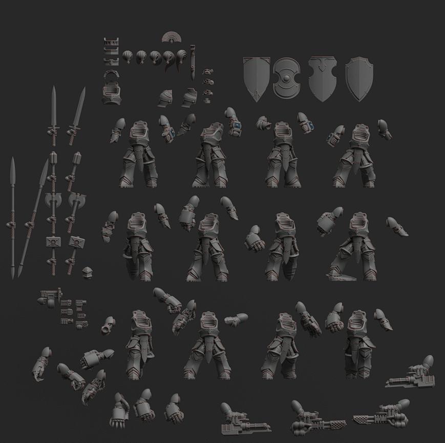 Scions - Bulwark armour | Minifigure | Wargaming | Tabletop | 28mm scale | 32mm scale | Grimdark compatible