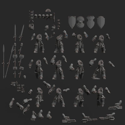 Scions - Bulwark armour | Minifigure | Wargaming | Tabletop | 28mm scale | 32mm scale | Grimdark compatible