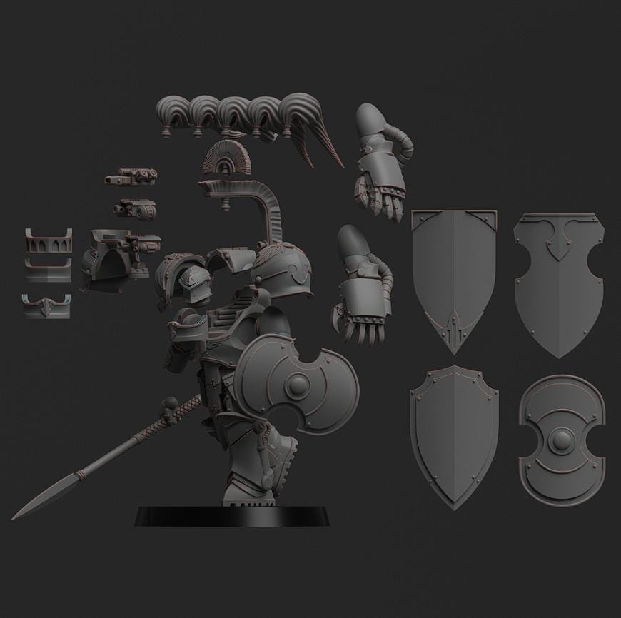 Scions - Bulwark armour | Minifigure | Wargaming | Tabletop | 28mm scale | 32mm scale | Grimdark compatible