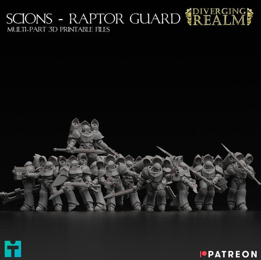 Scions - Raptor Squad | Minifigure | Wargaming | Tabletop | 28mm scale | 32mm scale | Grimdark compatible