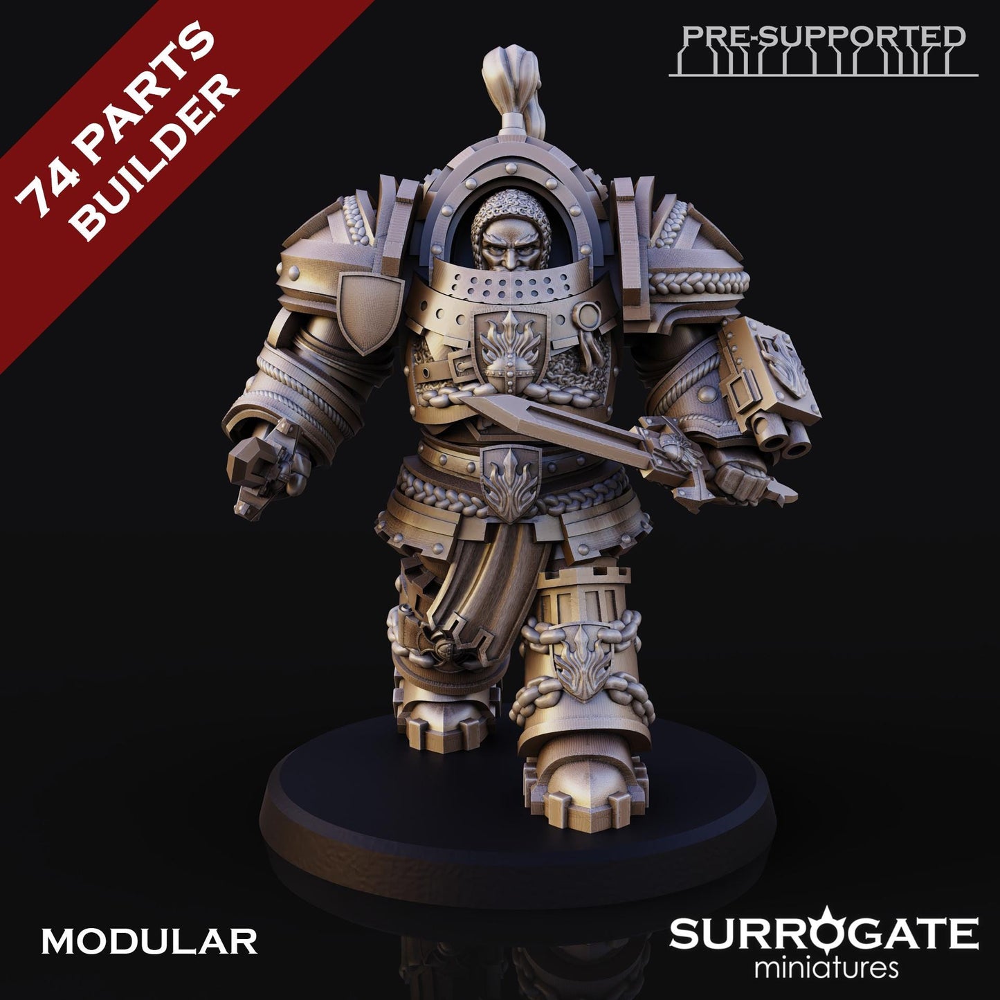 Silver Paladins Knights Enforcers | Surrogate Miniatures | Minifigure | Wargaming | Tabletop | Grimdark compatible