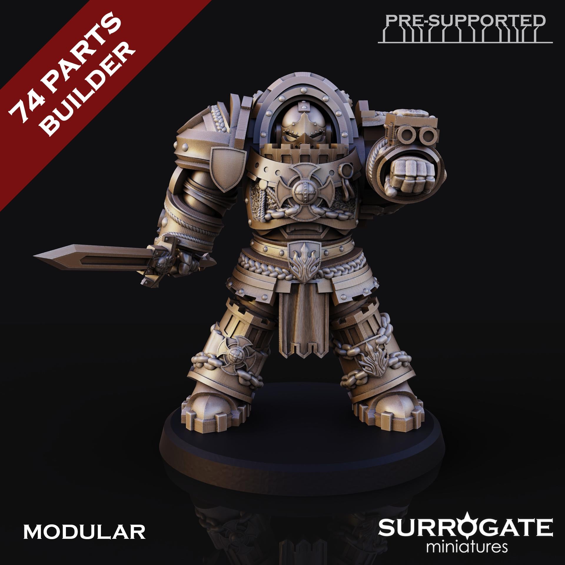 Silver Paladins Knights Enforcers | Surrogate Miniatures | Minifigure | Wargaming | Tabletop | Grimdark compatible