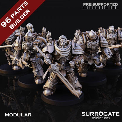 Silver Paladins Assault Squad | Surrogate Miniatures | Tabletop | Minifigure | Wargaming | Tabletop | Grimdark compatible