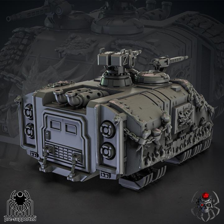 flame lizard Hover APC | EightLegs Miniatures | Tabletop | Minifigure | Wargaming | Tabletop | Minifigure | Grimdark Compatible