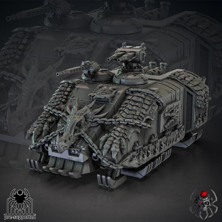 flame lizard Hover APC | EightLegs Miniatures | Tabletop | Minifigure | Wargaming | Tabletop | Minifigure | Grimdark Compatible