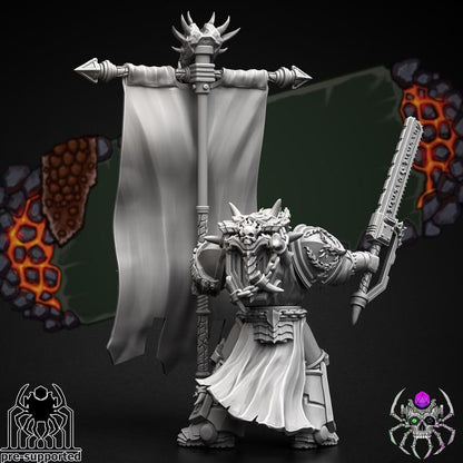 Flame Lizards Standard Bearer | EightLegsMiniatures | Wargaming | Tabletop | Minifigure |28mm scale| 32mm scale | Grimdark compatible