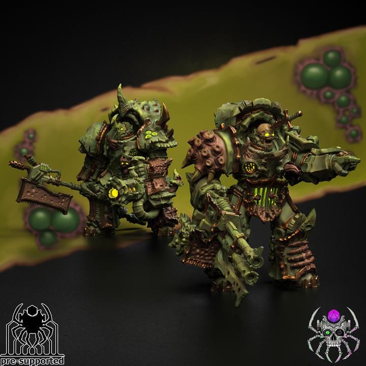 Plague Bringers Heavy Armor Squad | EightLegsMiniatures | Wargaming | Tabletop | Minifigure |28mm scale| 32mm scale | Grimdark compatible