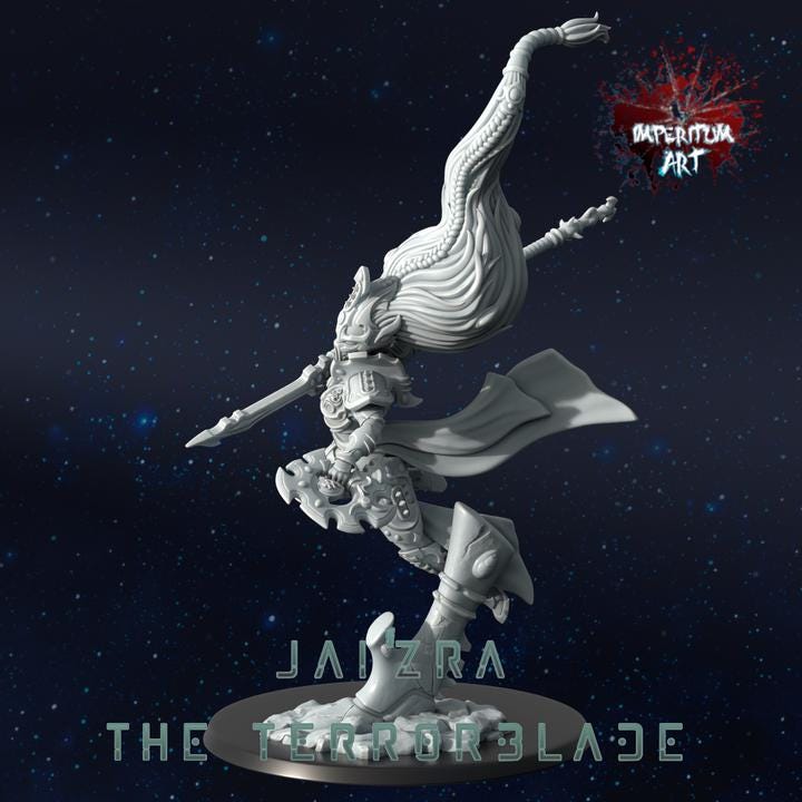 Jai'Zra The Terrorblade | Grimdark Compatible | Tabletop | Minifigure | Wargaming | Tabletop | Minifigure