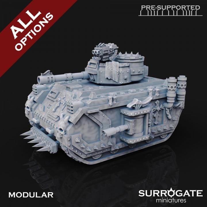 Midnight Chariot Tank | Surrogate Miniatures | Wargaming | Tabletop | Minifigure |28mm scale| 32mm scale | Grimdark compatible