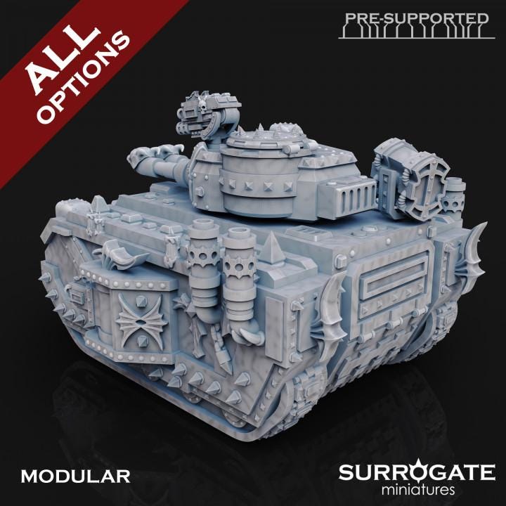 Midnight Chariot Tank | Surrogate Miniatures | Wargaming | Tabletop | Minifigure |28mm scale| 32mm scale | Grimdark compatible