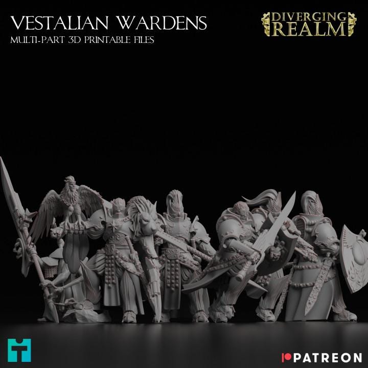 Vestalian Wardens | Minifigure | Wargaming | Tabletop | Minifigure | 28mm scale | 32mm scale