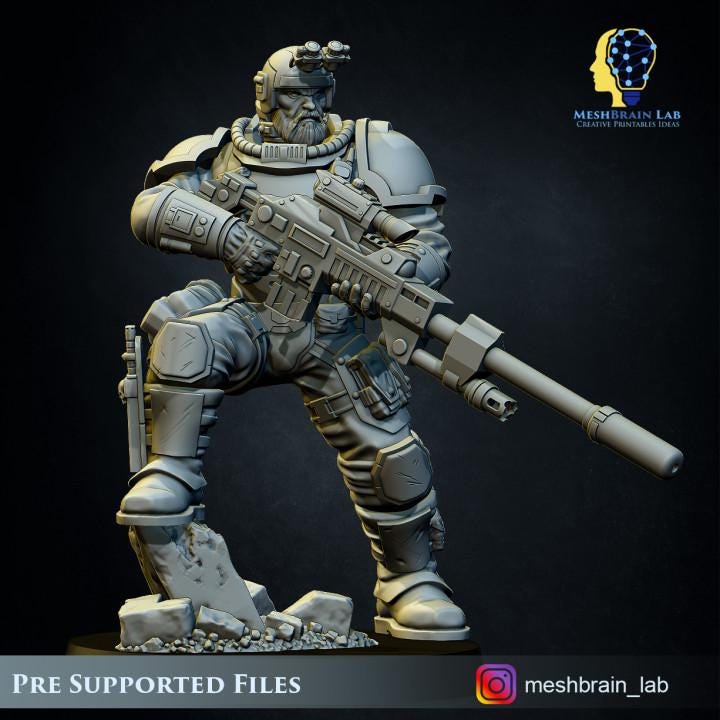 Imperial Marine Scout squad | Meshbrain Lab | Wargaming | Tabletop | Minifigure |28mm scale| 32mm scale | Grimdark compatible