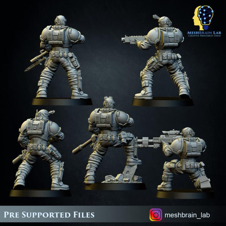 Imperial Marine Scout squad | Meshbrain Lab | Wargaming | Tabletop | Minifigure |28mm scale| 32mm scale | Grimdark compatible