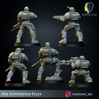 Imperial Marine Scout squad | Meshbrain Lab | Wargaming | Tabletop | Minifigure |28mm scale| 32mm scale | Grimdark compatible
