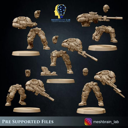 Imperial Marine Scout squad | Meshbrain Lab | Wargaming | Tabletop | Minifigure |28mm scale| 32mm scale | Grimdark compatible